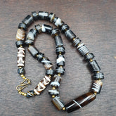 Antique Yemeni Agate Natural Rare pattern Banded Agate Bead Necklace